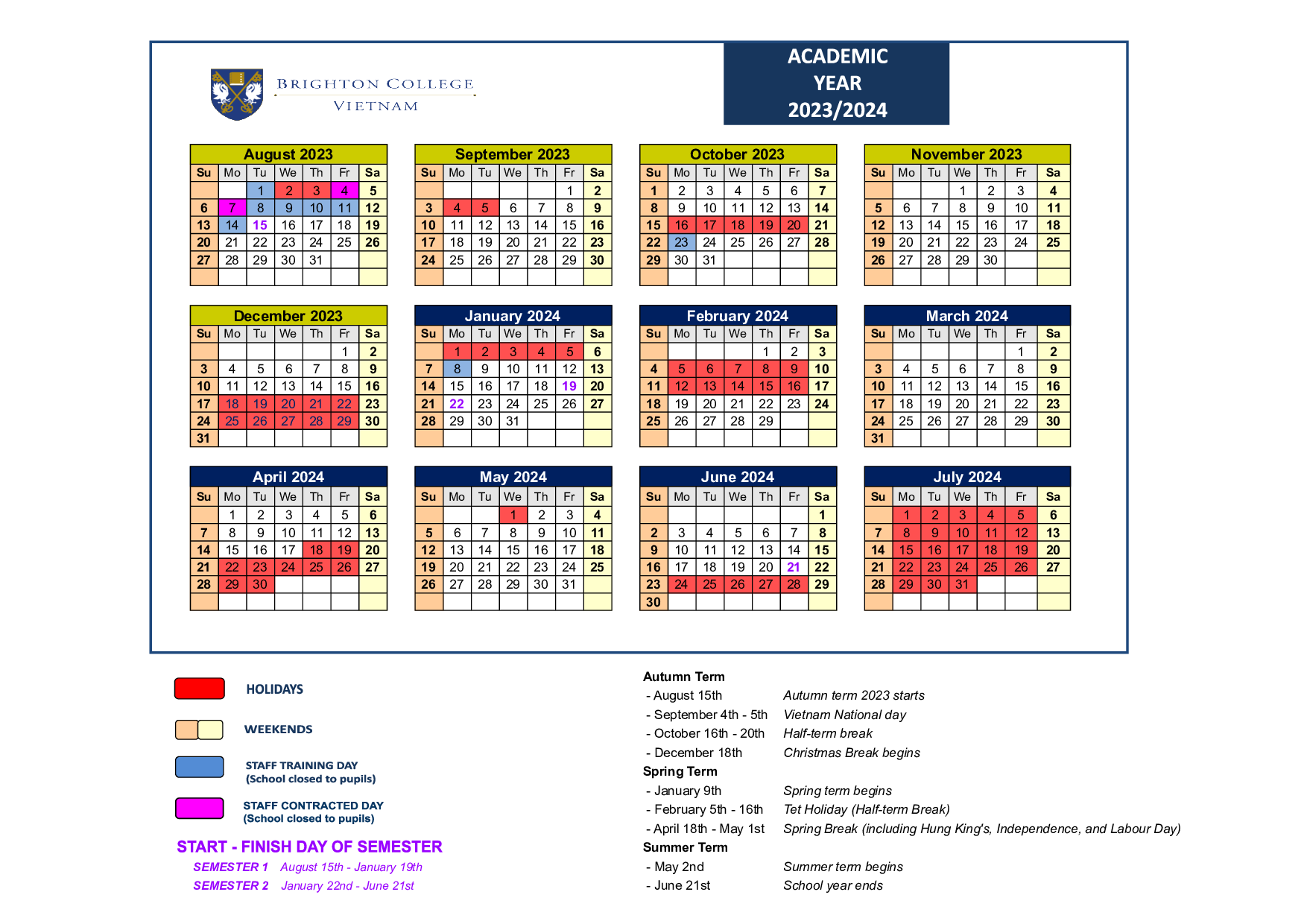 Academic Calendar 23 24 2023 2024 School Calendar