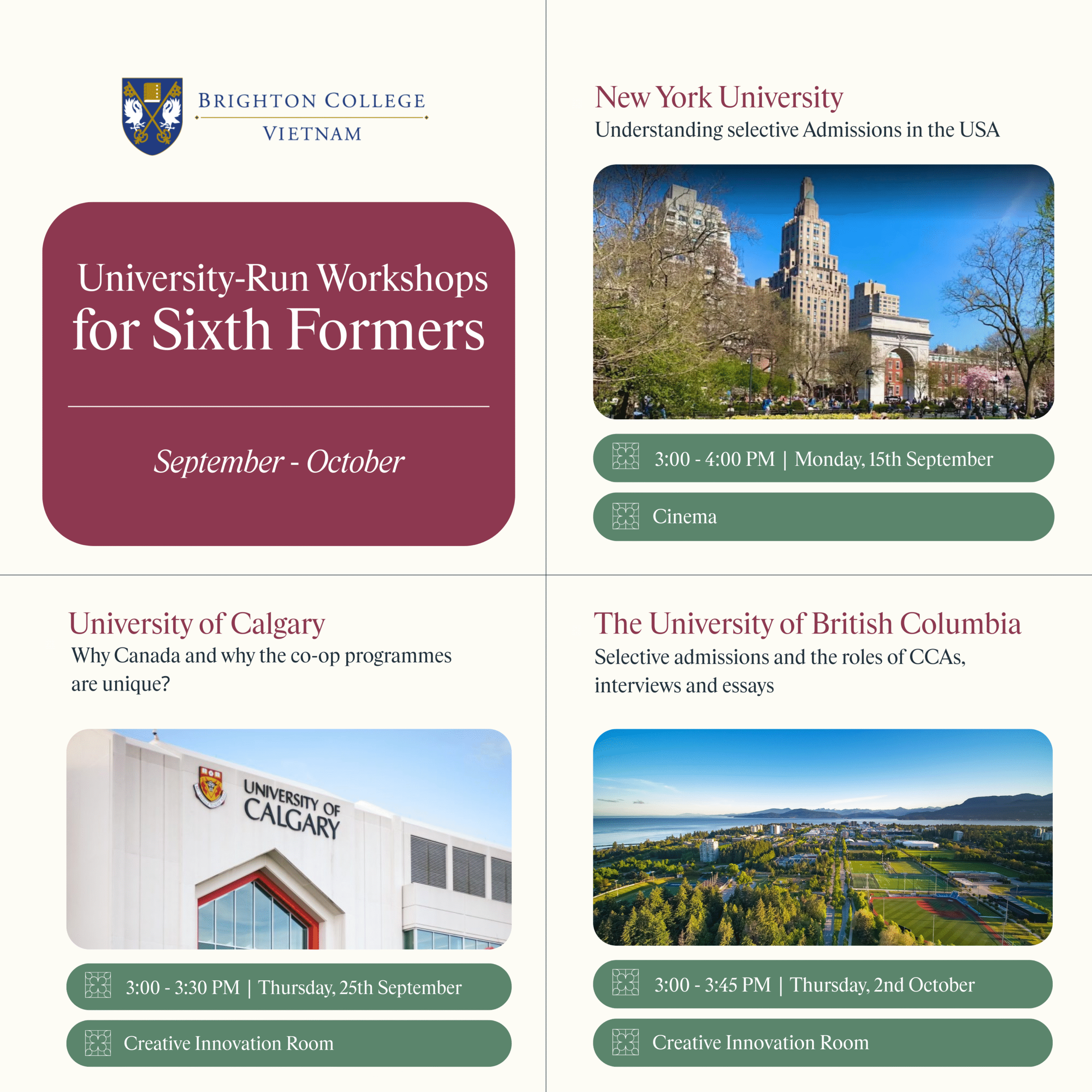 University-Run Workshops